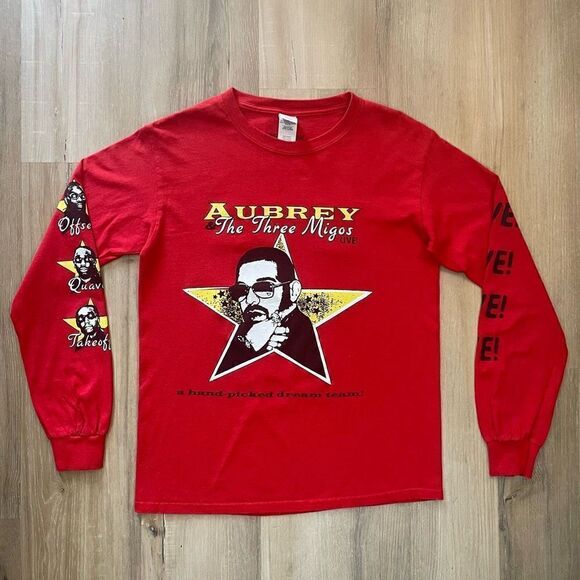 Mens 2018 Aubrey & The Three Migos Drake Tour Long Sleeve Shirt Size Small - Picture 1 of 7